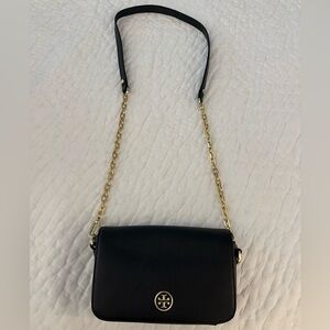 Tory Burch Black Crossbody with Gold Chain Strap